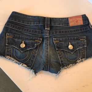 True religion Joey cut- off denim shorts